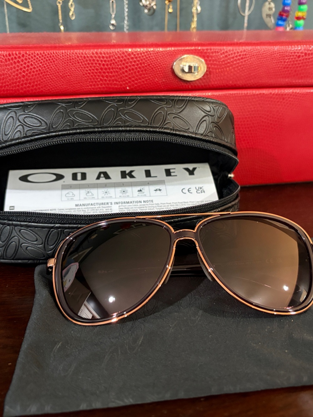Oakley Women Rose Gold Frame Sunglasses